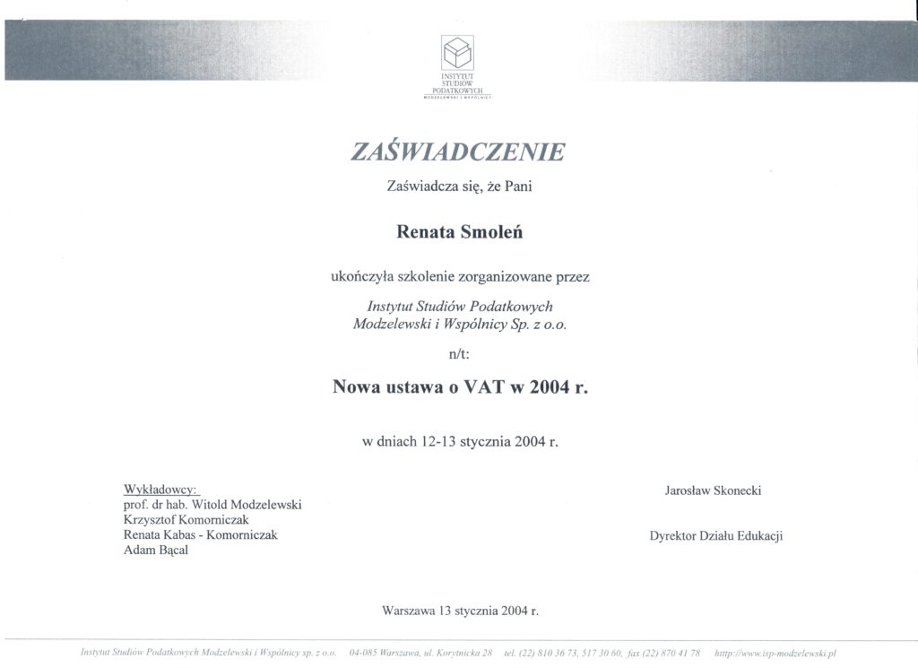 2004 VAT MODZELEWSKI